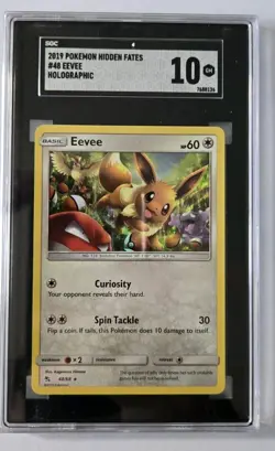 2019 Pokemon Hidden Fates #48/68 Eevee Holo SGC 10 GEM MINT Cert 7688126 - Image 1