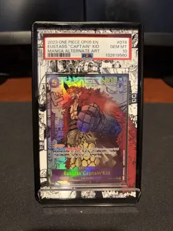 2023 ONE PIECE MANGA ALTERNATE ART OP05-074 EUSTASS CAPTAIN KID PSA 10 - Image 1