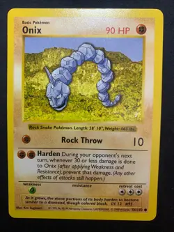 ONIX (SHADOWLESS) - 056/102 - BASE SET - POKEMON CARD - LP - Image 1