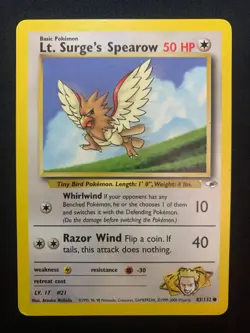 LT. SURGE'S SPEAROW - 083/132 - GYM HEROES - POKEMON CARD - LP - Image 1