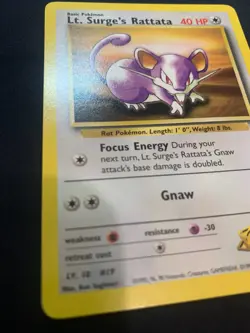 LT. SURGE'S RATTATA - 082/132 - GYM HEROES - POKEMON CARD - LP - Image 2