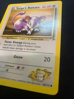 LT. SURGE'S RATTATA - 082/132 - GYM HEROES - POKEMON CARD - LP - Image 3