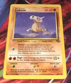Cubone 50/64 Base Set Series Jungle Common 1999 Basic Pokemon Card TCG WOTC - Image 1