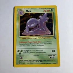 Pokemon TCG Muk Holo Rare Card 13/62 Fossil 1999 - Image 1