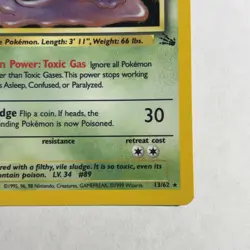Pokemon TCG Muk Holo Rare Card 13/62 Fossil 1999 - Image 3