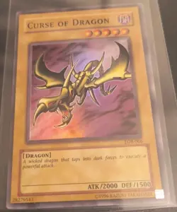 Yu-Gi-Oh! Curse of Dragon Super Rare Holo Card LOB-066 VG - Image 1