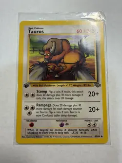 Pokemon TCG Tauros 47/64 Jungle 1st Edition 60 HP Uncommon Regular Card - Image 1