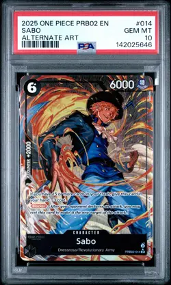2025 ONE PIECE PRB02-ONE PIECE CARD THE BEST VOL.2 ALT ART SABO PSA 10 - Image 1