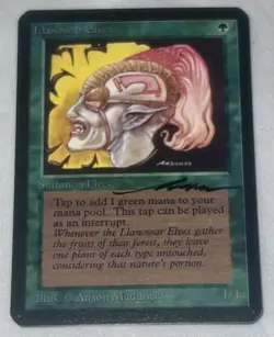 Llanowar Elves Alpha Edition Signed By Artist Anson Maddocks NM - Image 1