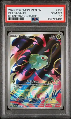 2025 POKEMON MEG EN-MEGA EVOLUTION ILLUSTRATION RARE #133 BULBASAUR PSA 10 - Image 1