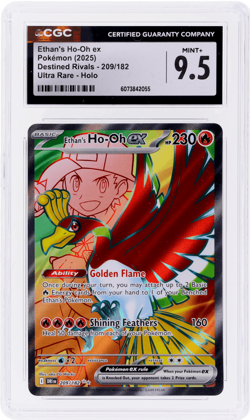2025 Pokemon Destined Rivals Ethan's Ho-Oh Ex Ultra Rare #209 CGC 9.5 - Image 1