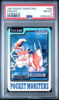 1997 POCKET MONSTERS CARDDASS #099 KINGLER PSA 8 - Image 1