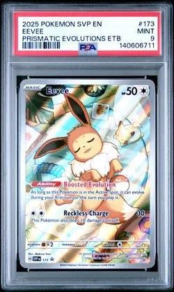2025 POKEMON SVP EN-SV BLACK STAR PROMO #173 EEVEE PSA 9 - Image 1