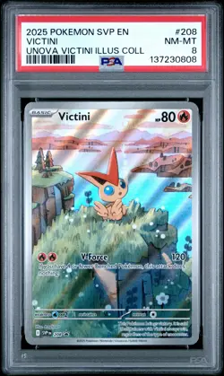 2025 POKEMON UNOVA VICTINI ILLUSTRATION COLLECTION PROMO #208 VICTINI PSA 8 - Image 1