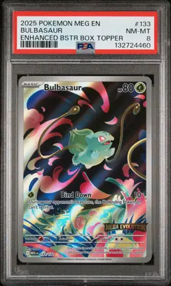 2025 POKEMON MEG EN-MEGA EVOLUTION ENHANCED BOOSTER BOX TOPPER BULBASAUR PSA 8 - Image 1