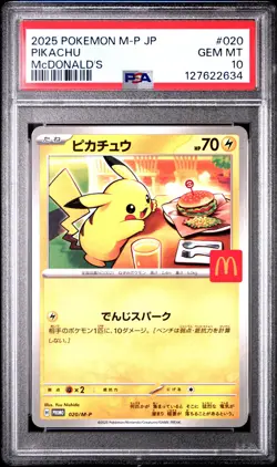 2025 POKEMON JAPANESE M-P PROMO MCDONALD'S #020 PIKACHU PSA 10 - Image 1