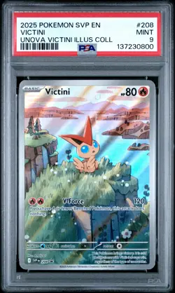 2025 POKEMON SVP PROMO UNOVA VICTINI ILLUSTRATION COLLECTION #208 VICTINI PSA 9 - Image 1