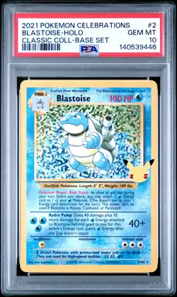 2021 POKEMON CELEBRATIONS CLASSIC COLLECTION #2 BLASTOISE-HOLO PSA 10 - Image 1