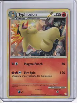 TYPHLOSION Pokemon: HeartGold & SoulSilver Holo Rare 032/123 (CRACKED ICE HOLO) - Image 1