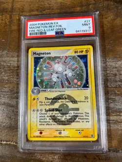 Pokemon 2004 EX Fire Red & Leaf Green MAGNETON Rev Foil #27 PSA 9 Mint RARE - Image 1