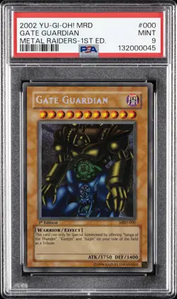 2002 YU-GI-OH! MRD-METAL RAIDERS 1ST EDITION #000 GATE GUARDIAN PSA 9 - Image 1