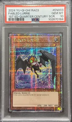 2024 PSA 10 YUGIOH RA03 QCR SECRET RARE FABLED LURRIE 💎 - Image 1