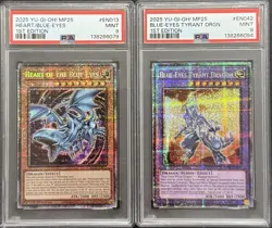2025 PSA 9 YUGIOH MP25 STARLIGHT RARE HEART OF BLUE EYES & BE TYRANT DRAGON SET - Image 1
