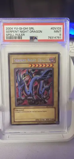 Yugioh 2004 Serpent Night Dragon SRL-EN103 Secret Rare PSA 9 Mint - Image 1