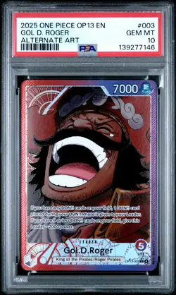 2025 ONE PIECE OP13-CARRYING ON HIS WILL ALTERNATE ART #003 GOL D. ROGER PSA 10 - Image 1