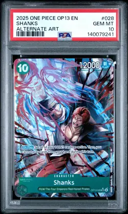 2025 ONE PIECE OP13-CARRYING ON HIS WILL ALTERNATE ART #028 SHANKS PSA 10 - Image 1