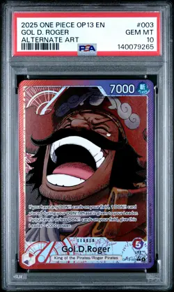 2025 ONE PIECE OP13-CARRYING ON HIS WILL ALTERNATE ART #003 GOL D. ROGER PSA 10 - Image 1