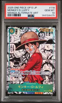 2025 ONE PIECE JPN CARRYING ON HIS WILL MANGA ALT ART MONKEY D. LUFFY PSA 10 - Image 1