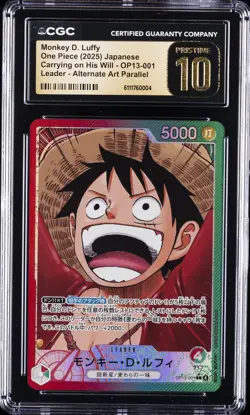 2025 ONE PIECE JPN CARRYING ON HIS WILL ALT ART MONKEY D. LUFFY CGC 10 PRISTINE - Image 1