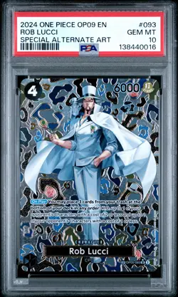 2024 ONE PIECE EMPERORS IN THE NEW WORLD SPECIAL ALT ART #093 ROB LUCCI PSA 10 - Image 1