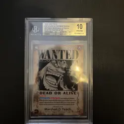 2024 ONE PIECE EMPERORS IN THE NEW WORLD WANTED ALT ART MARSHALL D. TEACH BGS 10 - Image 1