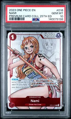 2023 ONE PIECE PREMIUM BANDAI COLLECTION 25TH EDITION #016 NAMI PSA 10 - Image 1