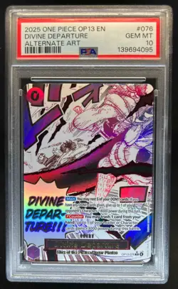 2025 One Piece Carrying OP13 Divine Departure Alt Art Manga Event #076 PSA 10 - Image 1
