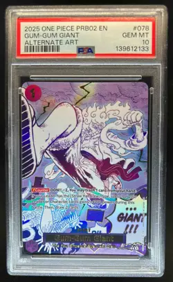 2025 One Piece PRB02 Manga Event Monkey D Luffy Gum Gum Giant #OP09-078 PSA 10 - Image 1