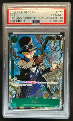 2025 One Piece 3rd Anv 3 Brothers Winner Sabo #OP09-027 PSA 10 - Image 1