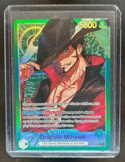 2026 One Piece Azure Sea's Seven Dracule Mihawk Leader Alt Art #OP14-020 - Image 1