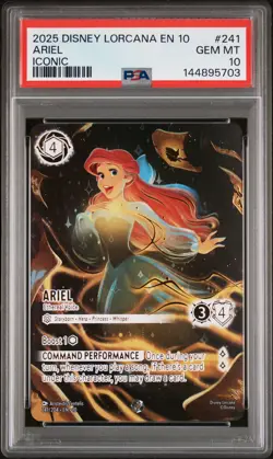 2025 DISNEY LORCANA WHISPERS IN THE WELL ICONIC #241 ARIEL ETHEREAL VOICE PSA 10 - Image 1