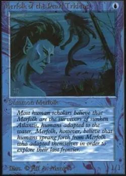 MTG magic cards 1x Merfolk of the Pearl Trident Alpha Light Play, English - Image 1