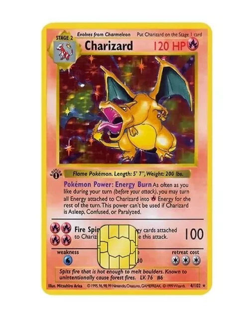 1999 1st Edition Charizard Pokemon Credit Card Skin Decal Sticker - Image 1
