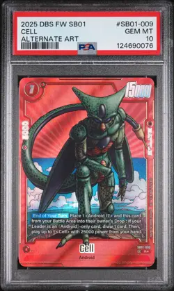 2025 DRAGON BALL SUPER CARD GAME FUSION WORLD MANGA BOOSTER 01 CELL PSA 10 - Image 1