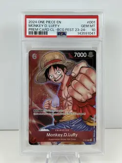 2024 ONE PIECE MONKEY D. LUFFY PSA 10 PREMIUM CARD COLLECTION BANDAI FEST 23-24 - Image 1