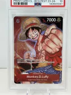 2024 ONE PIECE MONKEY D. LUFFY PSA 10 PREMIUM CARD COLLECTION BANDAI FEST 23-24 - Image 2