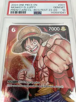 2024 ONE PIECE MONKEY D. LUFFY PSA 10 PREMIUM CARD COLLECTION BANDAI FEST 23-24 - Image 5