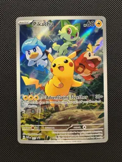 Pokemon TCG Pikachu 027 SVP Promo SV: Scarlet & Violet Promo Cards Near Mint - Image 1