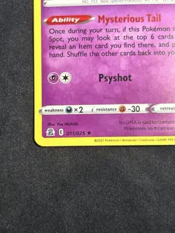 Mew 011/025 Celebrations Holo Rare Stamped Pokemon Card NM-LP - Image 5