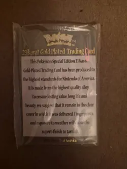 1999 NINTENDO CHARIZARD LIMITED EDITION 23K GOLD PLATED TRADING CARD Collectors - Image 5